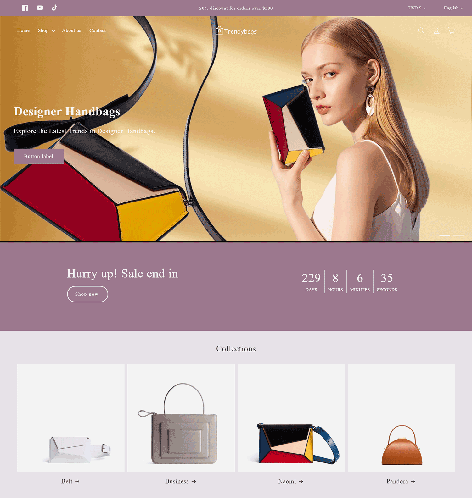 shopify女包独立站trendybags