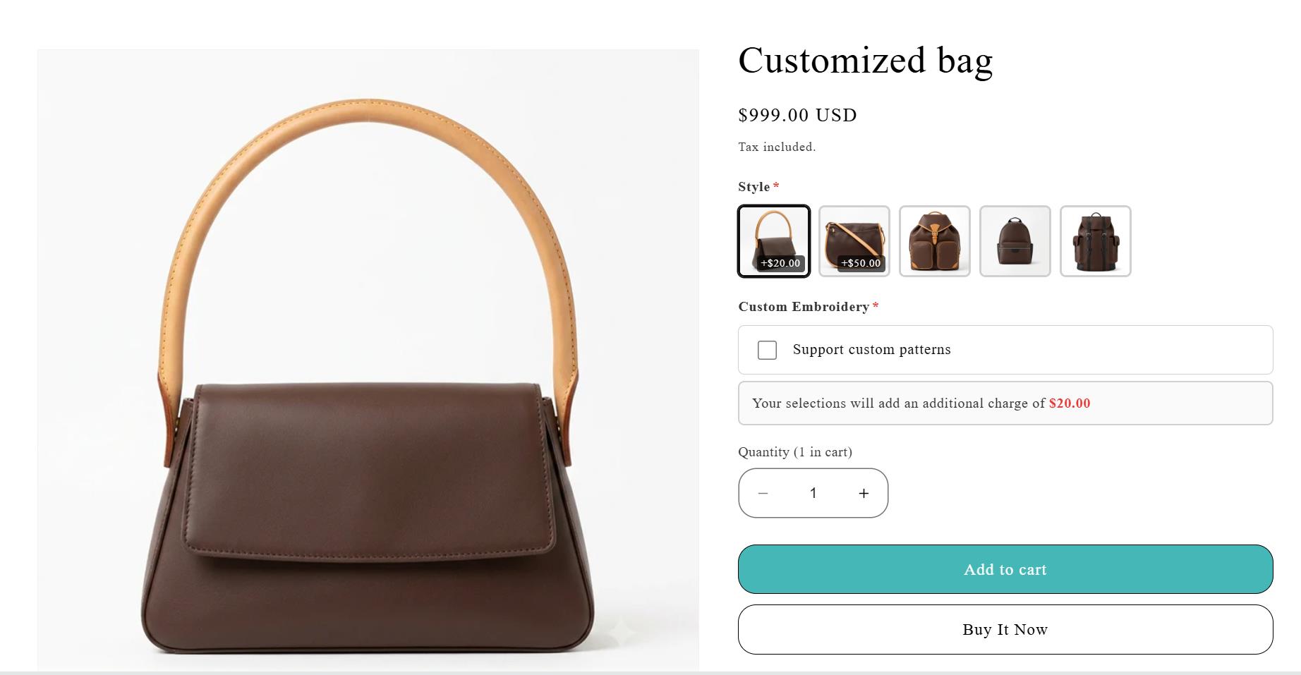 shopify产品包包